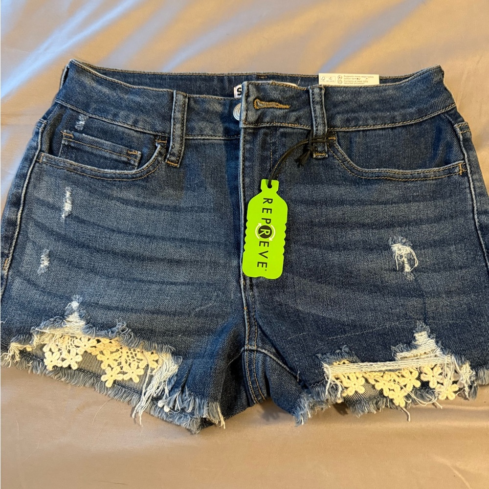 NWT SO Crochet Trim Jean Shorts